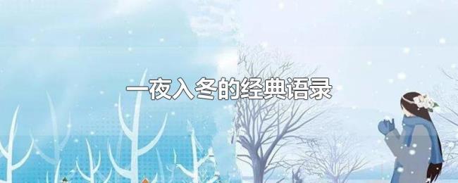 一夜入冬的经典语录