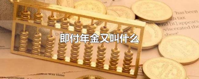 即付年金又叫什么