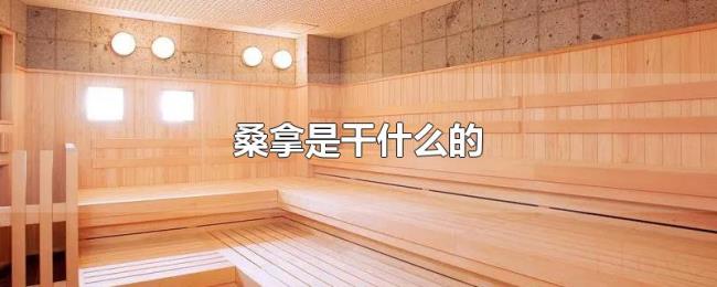 桑拿是干什么的