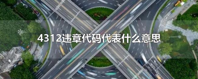 4312违章代码代表什么意思 4312违章代码代表什么意思