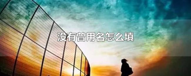 没有曾用名怎么填 没有曾用名怎么填