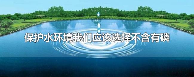 保护水环境我们应该选择不含有磷