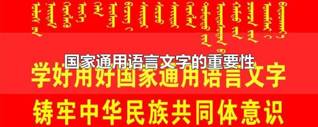 国家通用语言文字的重要性