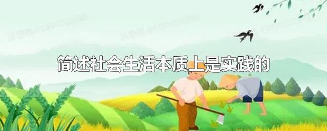 简述社会生活本质上是实践的
