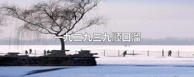 一九二九三九顺口溜