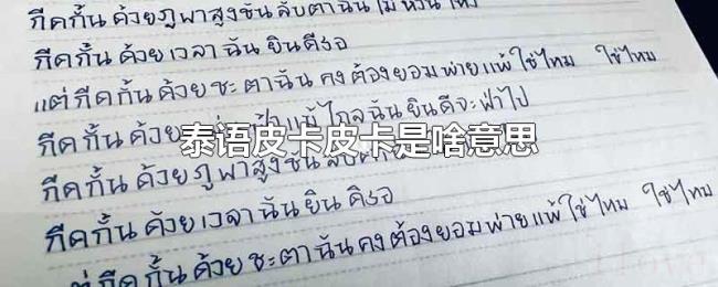 泰语皮卡皮卡是啥意思 泰语皮卡皮卡是啥意思