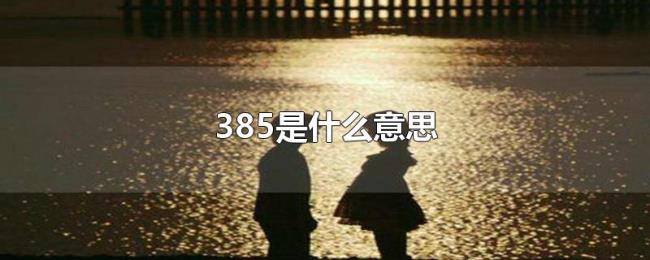 385是什么意思 385是什么意思