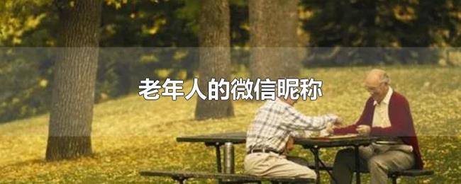 老年人的微信昵称