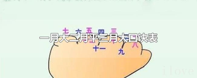 一月大二月平三月大口诀表 一月大二月平三月大口诀表