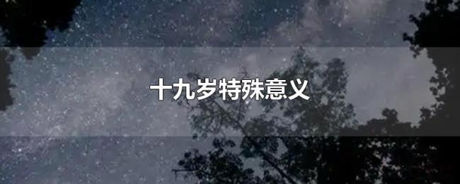 十九岁特殊意义 十九岁特殊意义