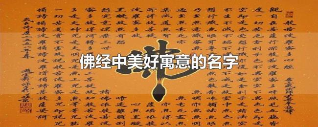 佛经中美好寓意的名字 佛经中美好寓意的名字