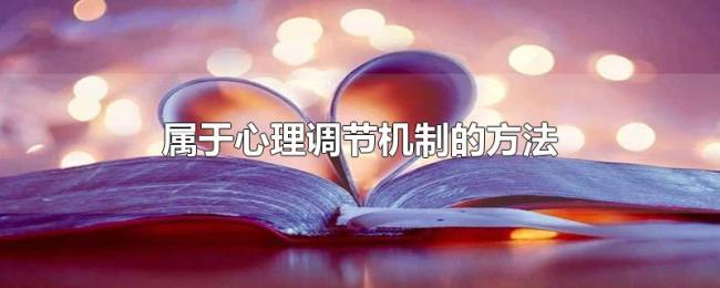 属于心理调节机制的方法