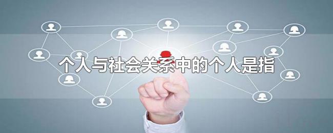 个人与社会关系中的个人是指 个人与社会关系中的个人是指
