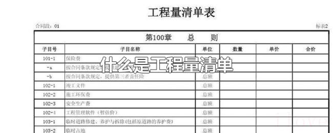 什么是工程量清单
