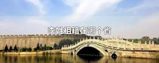 李姓祖籍在哪个省 李姓祖籍在哪个省