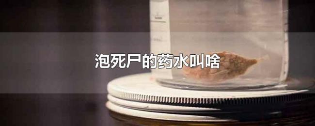 泡死尸的药水叫啥