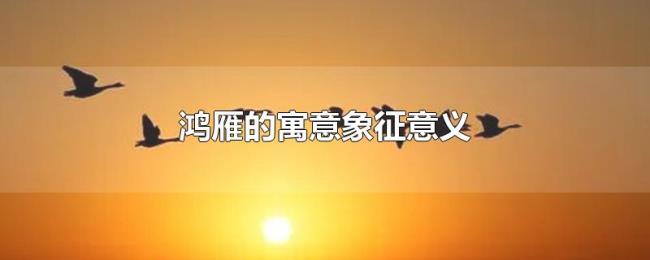 鸿雁的寓意象征意义 鸿雁的寓意象征意义
