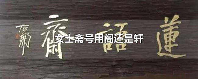 女士斋号用阁还是轩