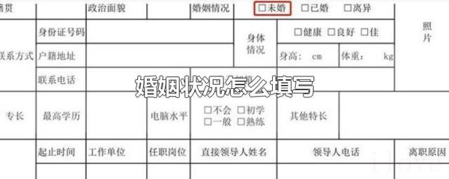 婚姻状况怎么填写 婚姻状况怎么填写
