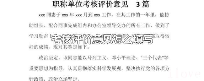 考核评价意见怎么填写