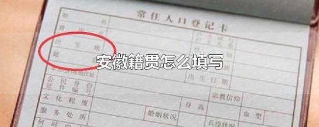 安徽籍贯怎么填写