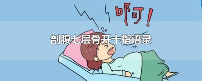 剖腹七层骨开十指语录 剖腹七层骨开十指语录