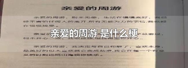 亲爱的周游（是什么梗）