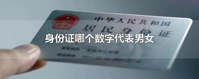 身份证哪个数字代表男女 身份证哪个数字代表男女