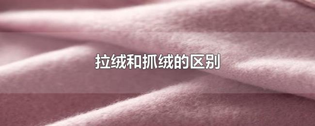 拉绒和抓绒的区别 拉绒和抓绒的区别