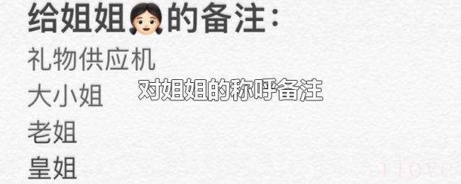 对姐姐的称呼备注 对姐姐的称呼备注