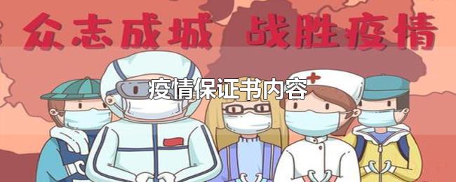 疫情保证书内容 疫情保证书内容
