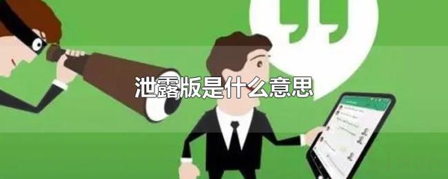 泄露版是什么意思 泄露版是什么意思