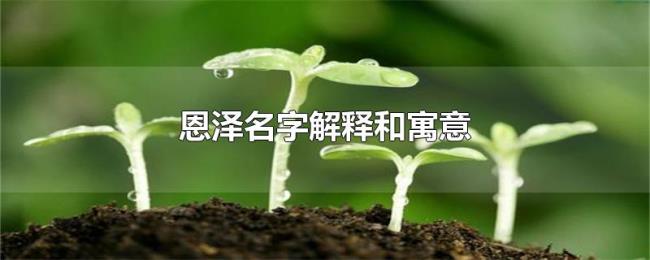恩泽名字解释和寓意 恩泽名字解释和寓意