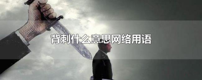 背刺什么意思网络用语