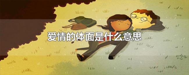 爱情的体面是什么意思