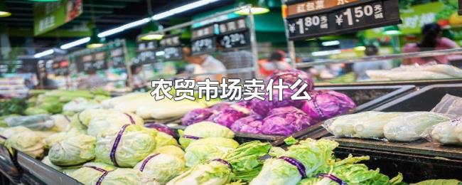 农贸市场卖什么 农贸市场卖什么
