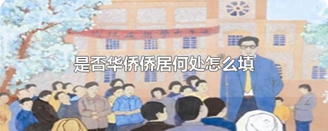 是否华侨侨居何处怎么填 是否华侨侨居何处怎么填