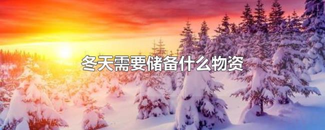 冬天需要储备什么物资