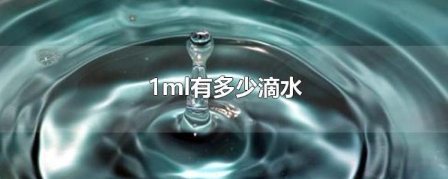 1ml有多少滴水 1ml有多少滴水