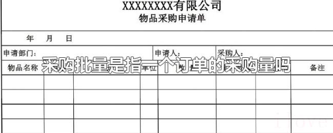 采购批量是指一个订单的采购量吗