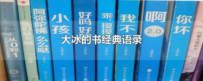 大冰的书经典语录