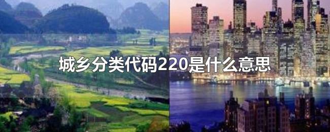 城乡分类代码220是什么意思 城乡分类代码220是什么意思