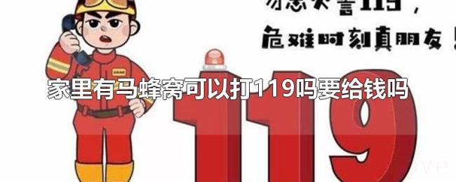 家里有马蜂窝可以打119吗要给钱吗 家里有马蜂窝可以打119吗要给钱吗