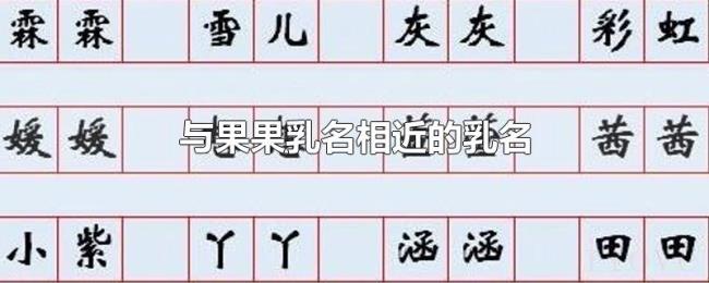 与果果乳名相近的乳名 与果果乳名相近的乳名