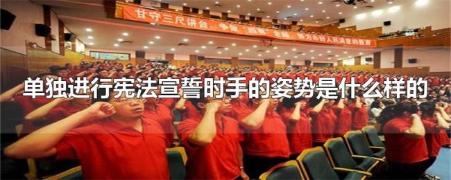 单独进行宪法宣誓时手的姿势是什么样的