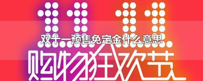 双十一预售免定金什么意思
