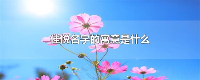 佳悦名字的寓意是什么 佳悦名字的寓意是什么