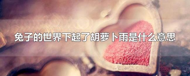 兔子的世界下起了胡萝卜雨是什么意思