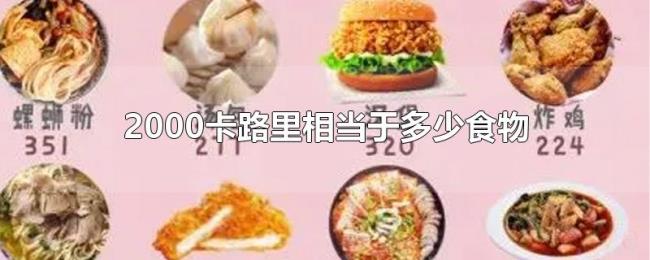 2000卡路里相当于多少食物
