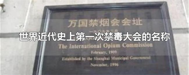 世界近代史上第一次禁毒大会的名称